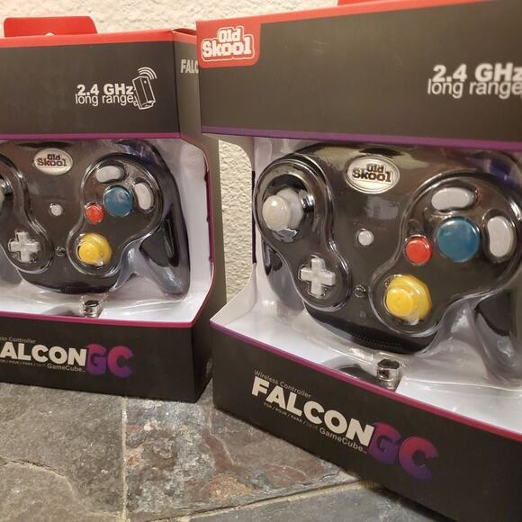 2 Falcon Gamecube Wireless Controllers 2.4 GHz (NEW) Black - Nintendo - Wavebird - Picture 3 of 8